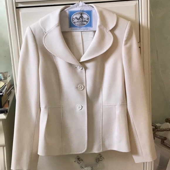 Anne Klein Cream Peplum Jacket Blazer Lined - Picture 3 of 5